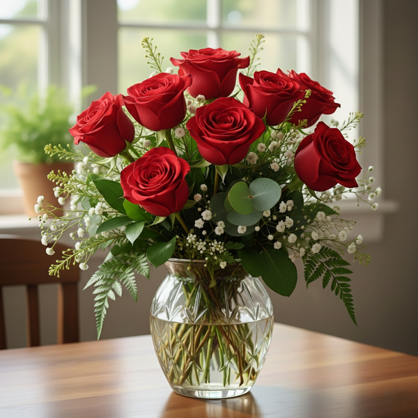 Rote Rosen ab 6 Stück – Frische handgebundene Blumen, Same-Day-Lieferung Linz | Amores