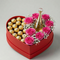 Blühende Schönheit Luxus Set – Herzbox mit rosa Rosen, Ferrero Rocher und Parfüm – Amores