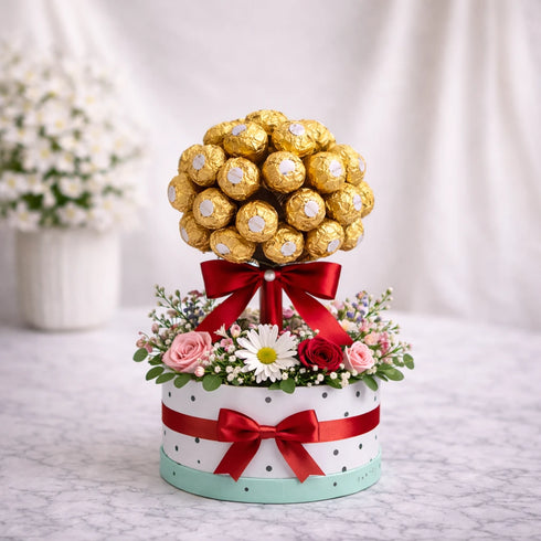 Frische Blumen & Premium-Schokolade (Ferrero Rocher) zum Muttertag – Lieferung in Linz. Limitiert.