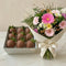 Frische Blumen & Schokoerdbeeren in eleganter Box zum Muttertag – limitiert, Lieferung in Linz.