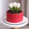 Handgefertigte Tulpen-Topf Torte zum Muttertag – frisch auf Bestellung, Lieferung in Linz.
