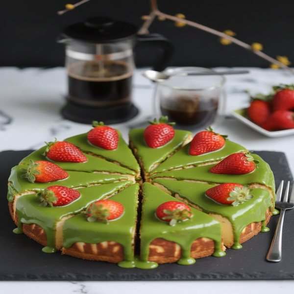 Smaragd Pistazien Glasur - San Sebastian Torte Pistazientraum