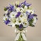 Lilien im Mondschein – Weiße Lilien, blaue Iris & Rosen Strauß, Same-Day-Lieferung Linz | Amores