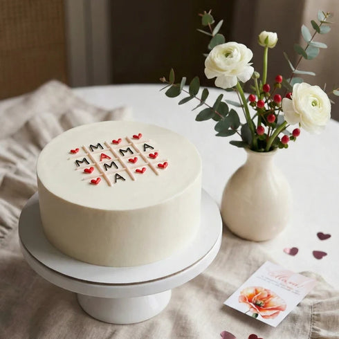 Handgefertigte Mama Herzschlag Torte zum Muttertag – frisch auf Bestellung, Lieferung in Linz.