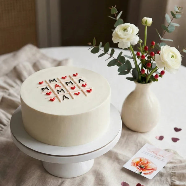 Handgefertigte Mama Herzschlag Torte zum Muttertag – frisch auf Bestellung, Lieferung in Linz.