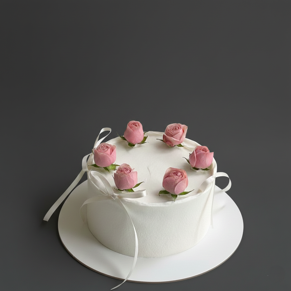 Rosa Blüten Minimalist - Minimalistische Geburtstagstorte in zarter Eleganz