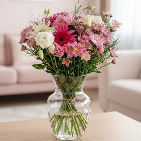 Pinke Lebensfreude – Pfingstrosen & Nelken Bouquet in Rosa, Same-Day-Lieferung Linz | Amores