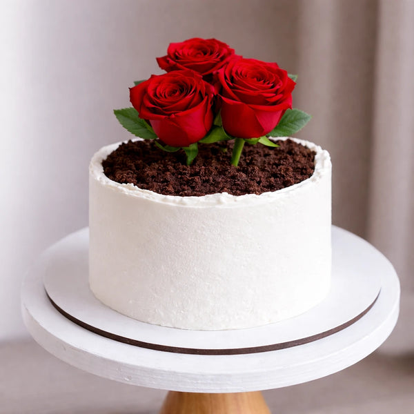 Handgefertigte Rosenbeet Torte zum Muttertag – frisch auf Bestellung, Lieferung in Linz