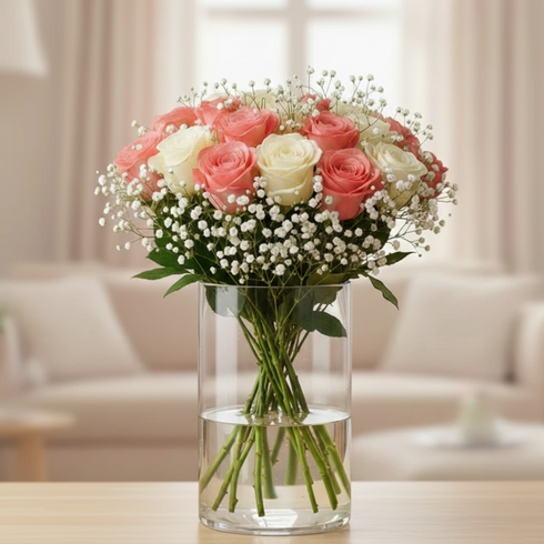 Zarte Versuchung - Exklusives Rosenarrangement in Premium Qualität für besondere Anlässe