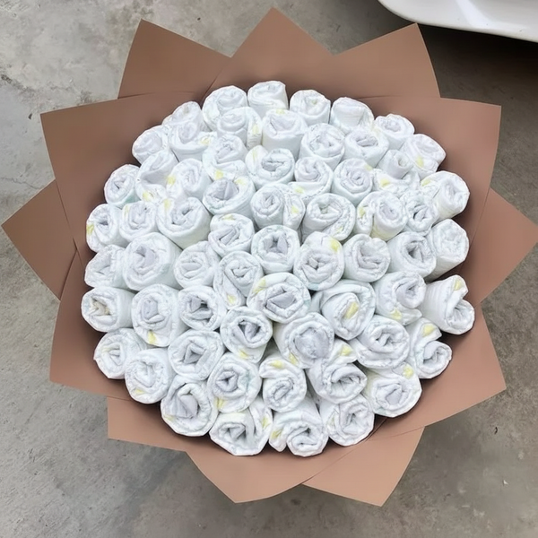 Der Blühende Windel Strauß – Handgefertigter Blumenstrauß aus Babywindeln, Same-Day-Lieferung Linz | Amores