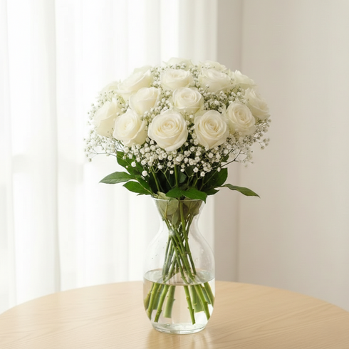 Weiße Rosen ab 6 Stück – Frische weiße Blumen für Hochzeit & Verlobung, Same-Day-Lieferung Linz | Amores