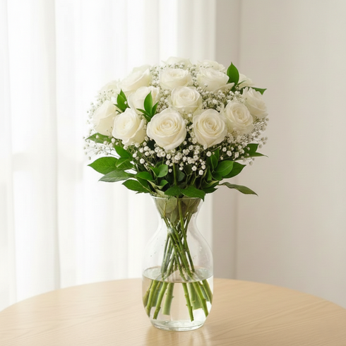 Weiße Rosen ab 6 Stück – Frische weiße Blumen für Hochzeit & Verlobung, Same-Day-Lieferung Linz | Amores