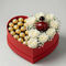 Winter Weiß Luxus Box – Herzbox mit weißen Rosen, Ferrero Rocher und Parfüm – Amores