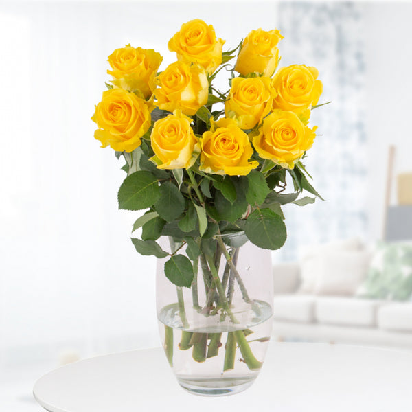 Goldener Moment - 10 gelbe Rosen für Freundschaft und Lebensfreude